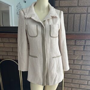 Pinko Pale Pink Tweed Blazer with Trim